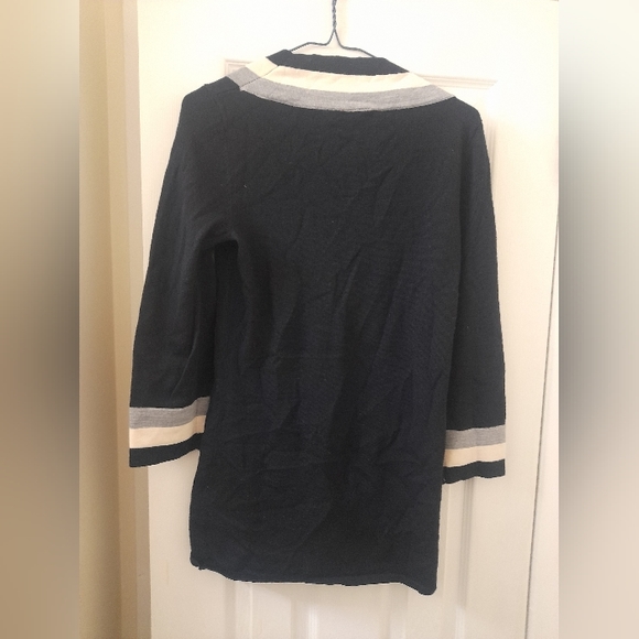 Tory Burch - Women's Knit Merino Wool Sweater - Blue/Multi - Small - Picture 3 of 7